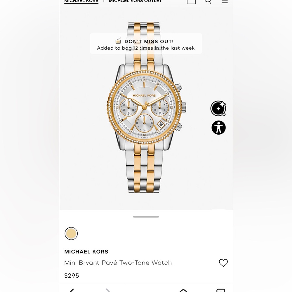 Michael Kors Gold and Silver Chronograph Watch